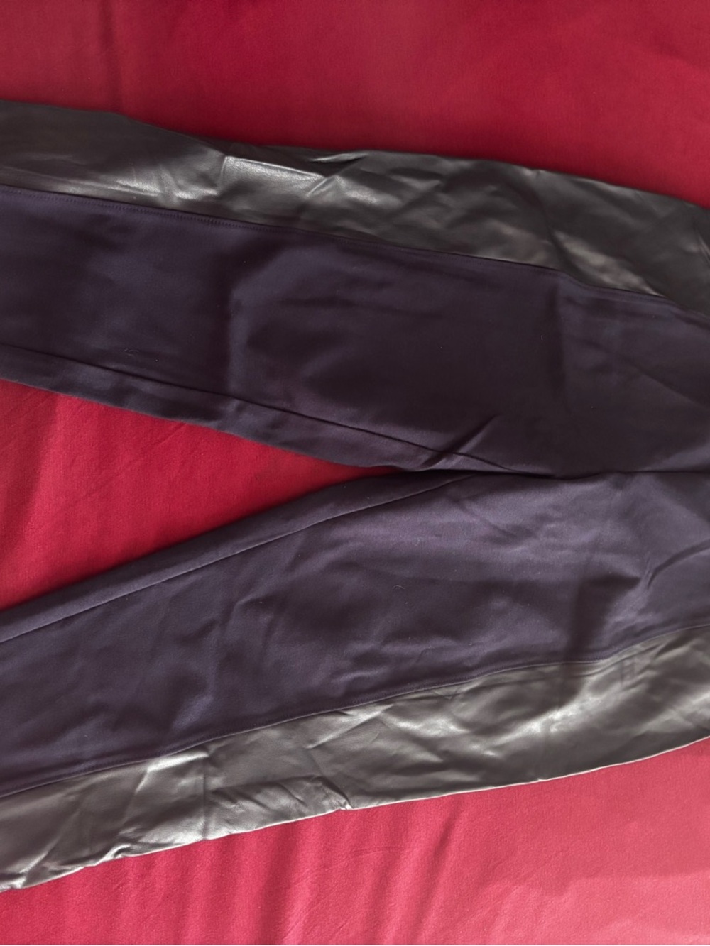 Colleen Lopez Navy Leggings with Subtle Red Logo Detail